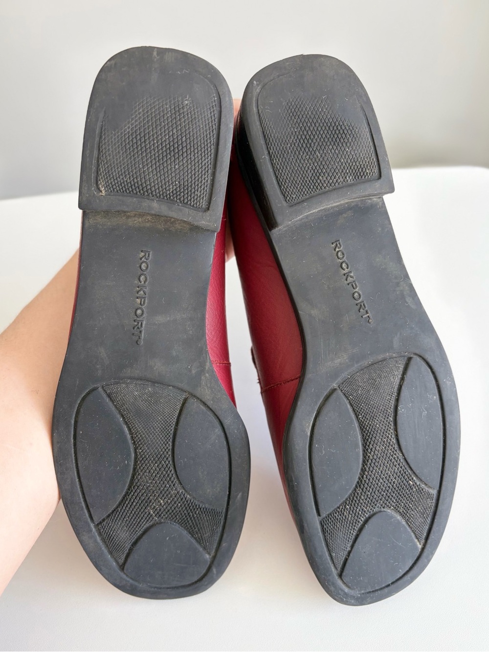 Rockport Red Leather Moc Toe Loafers - Classic Preppy - Size 10 - Picture 5 of 6